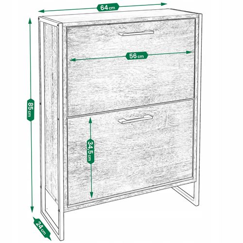 SZAFKA na buty regał 2 KOMORY OBUWIE komoda pojemna do przedpokoju LOFT na Arena.pl