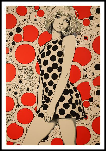 Plakat 68x101cm Czerwone Kropki zdjęcie 3