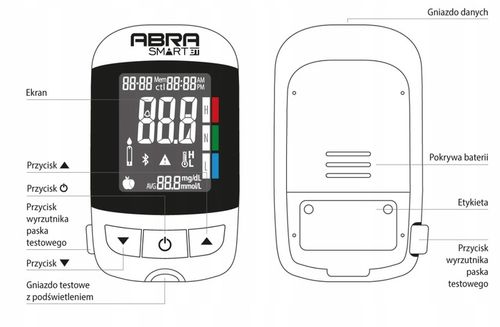GLUKOMETR DIAGNOSTIC ABRA BEZKODOWY WIECZYSTA GWA aplikacja BT pomiar na Arena.pl
