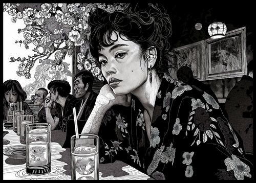 Plakat 84x59,5cm Czarne Kimono na Arena.pl