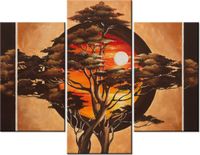 70 90CM OBRAZ 3 ELEM SFERYCZNE DRZEWO ŚCIENNY PŁÓTNO