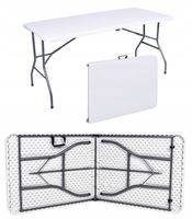 STÓŁ OGRODOWY SKŁADANY CATERINGOWY BANKIETOWY ROZKŁADANY BIAŁY 240x75cm