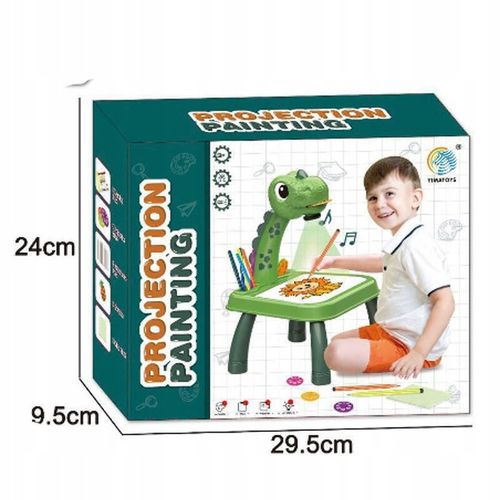 STOLIK DO NAUKI RYSOWANIA DINO TABLICA PROJEKTOR 24 wzory 12 pisaków na Arena.pl