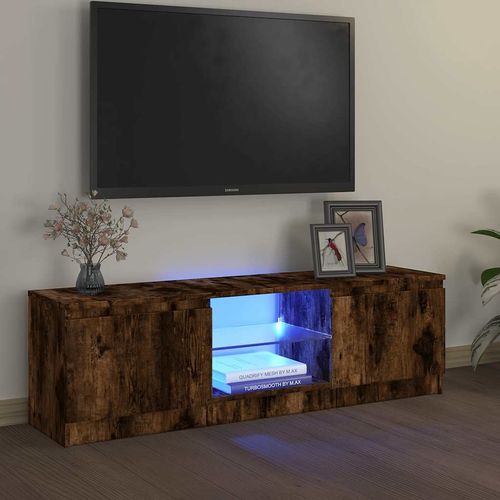 Szafka pod TV z LED, przydymiony dąb, 120x30x36 cm na Arena.pl