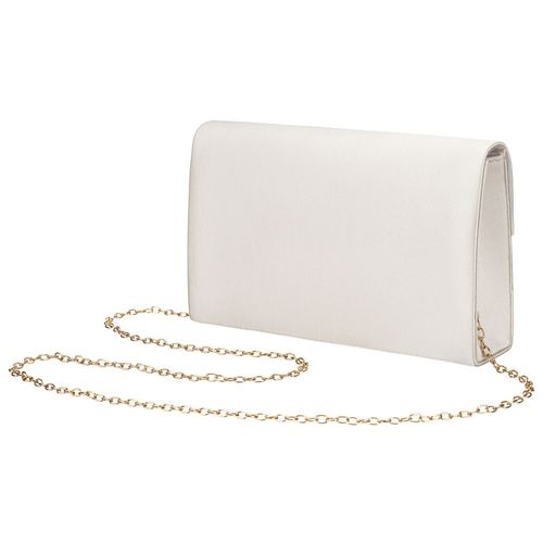 biała kopertówka damska z tkaniny syntetycznej zamykana klipsem na Arena.pl