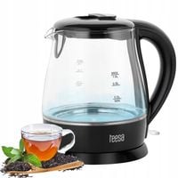 Czajnik elektryczny bezprzewodowy szklany czarny 1630W 1L Teesa