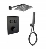 Bateria Deszczownica Zestaw podtynkowy Termostat prysznicowy 240 CZARNA