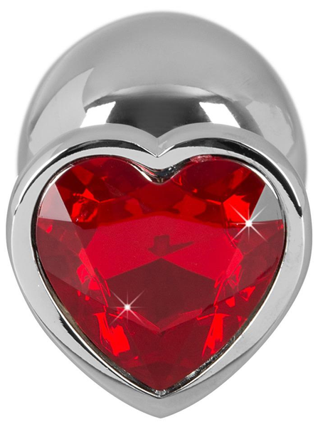 Korek Analny Z Czerwonym Kryształem Diamond Anal Plug Heart Red Medium zdjęcie 2