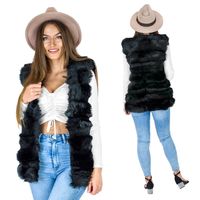 BEZRĘKAWNIK KAMIZELKA FUTRZANA CIEPŁA LEKKA KOBIECA MIĘCIUTKA DAMSKA CZARNA