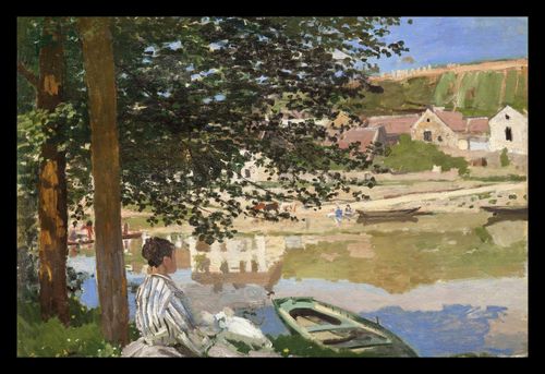 Plakat 30x20cm On the Bank of the Seine, Monet Vintage na Arena.pl