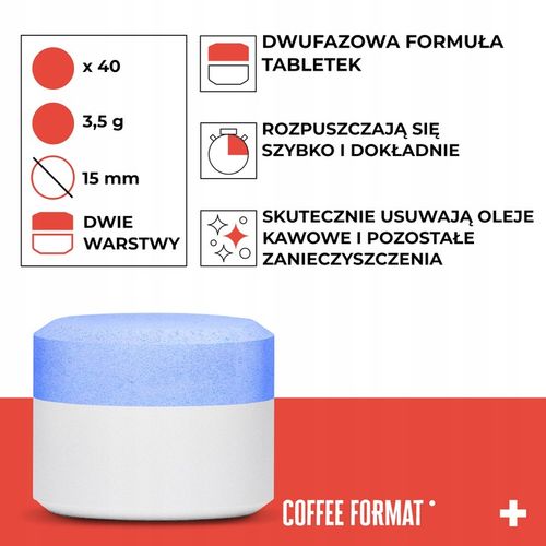 Dwufazowe tabletki czyszczące do ekspresów Jura Coffee Format 40 sztuk 3,5g na Arena.pl