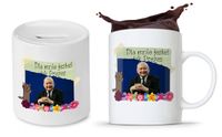 Zestaw Śmieszny Pis Kaczyński Kubek + Skarbonka Z Nadrukiem Ze Zdjęciem