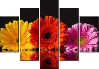 105CM 150CM OBRAZ 5 ELEM GERBERY DRUK