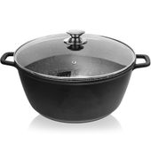 Garnek Granitowy z Pokrywką Gotowania Duszenia Pieczenia 32 cm 9,7L Grande