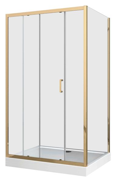Szklana kabina prysznicowa prostokątna złota 120 x 80 185 cm 6mm zdjęcie 1