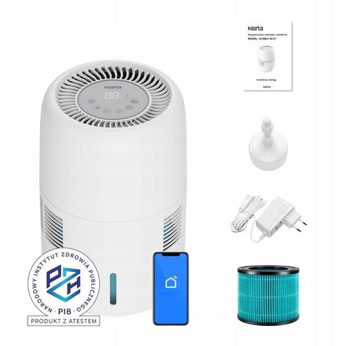 Nawilżacz ewaporacyjny KLARTA Humea White 300ML/H 3L 44M² cichy PZH na Arena.pl