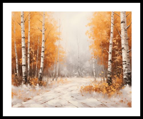 Plakat 50x40cm Jesienne Brzozy na Arena.pl
