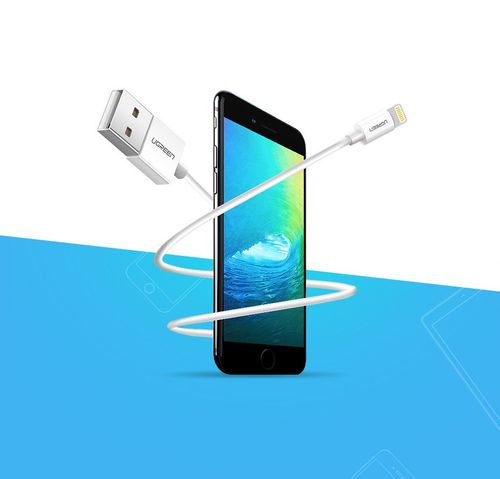 Kabel przewód do iPhone USB - Lightning MFI 1m 2.4A biały na Arena.pl