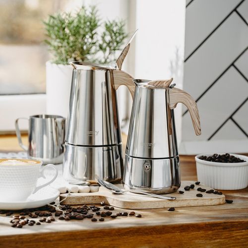 Kawiarka Zaparzacz do kawy 320ml Działa na indukcji, Gaz, Stalowa Camry na Arena.pl