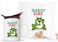 Zestaw Poduszka + Kubek Dla Kelnera Prezent Z Nadrukiem Ze Zdjęciem
