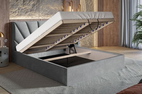 Łóżko tapicerowane slim3 160x200 ze stelażem i pojemnikiem kolory na Arena.pl