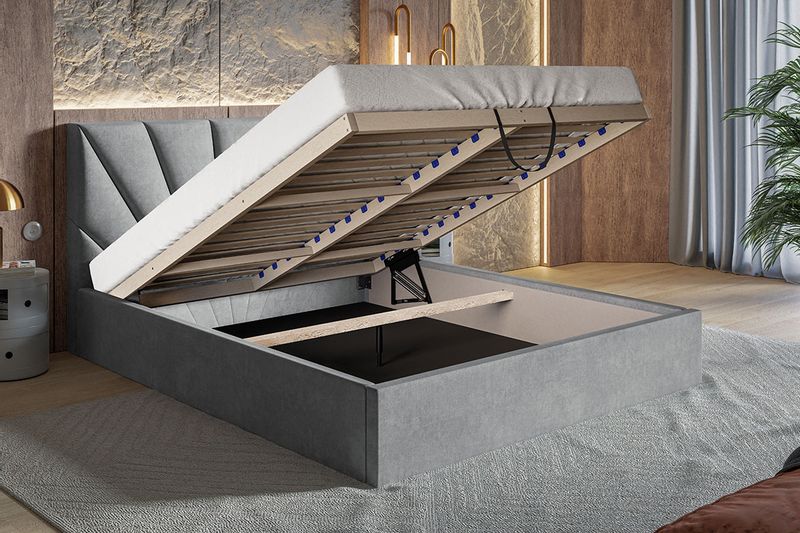 Łóżko tapicerowane slim3 160x200 ze stelażem i pojemnikiem kolory zdjęcie 10