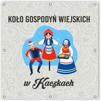 Baner Szyld z oczkami Logo Koło Gospodyń Wiejskich KGW Projekt 100x100 cm