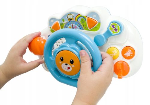 INTERAKTYWNA KIEROWNICA MALUCHA DO ZABAWY DLA DZIECI ŚWIECI GRA DO na Arena.pl