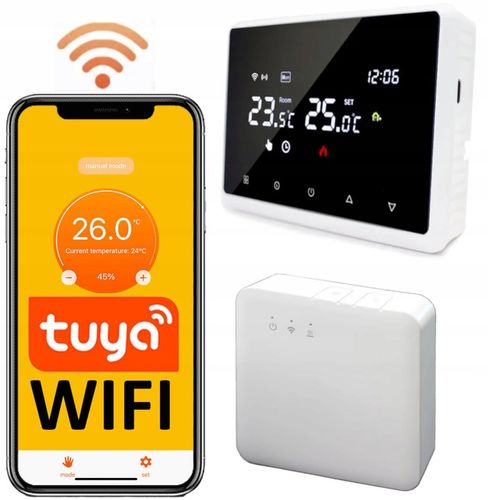Termostat Wi-Fi BEZPRZEWODOWY Tuya ogrzewanie kotła programowalny na Arena.pl