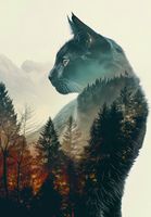 Plakat 68x98cm Koci Duch Lasu