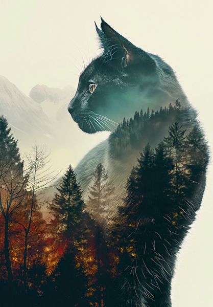 Plakat 68x98cm Koci Duch Lasu zdjęcie 1