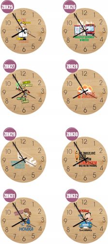 Bambusowy ZEGAR ścienny z nadrukiem UV prezent dla STRAŻAKA na Arena.pl