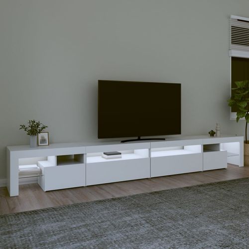 Szafka pod TV z oświetleniem LED, biała, 290x36,5x40 cm na Arena.pl