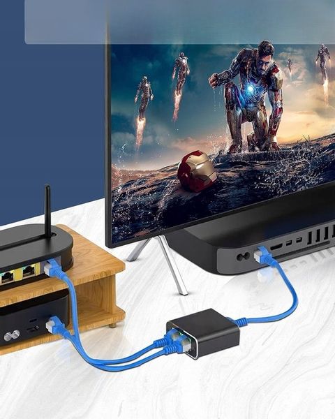 SPLITTER LAN 1x2 ADAPTER ROZDZIELACZ SWITCH 2xRJ45 ETHERNET 1000Mb GIGABIT zdjęcie 7