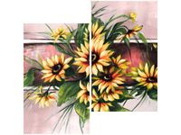 60X60CM SŁONECZNIKI KORALU DWU OBRAZ ŚCIAN