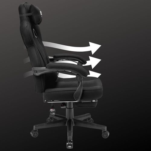 Fotel gamingowy biurowy krzesło gracza Emperor czarnyTkanina na Arena.pl