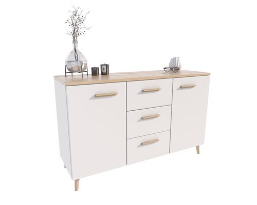 Komoda Malmo dąb artisan/biały na Arena.pl