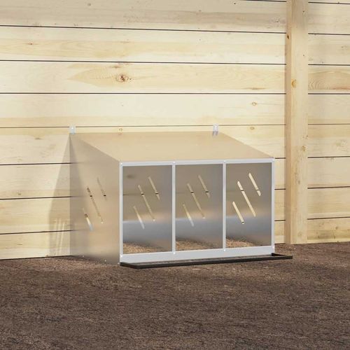 Gniazdo dla kur z 3 przegrodami, metal w kolorze srebrnym na Arena.pl