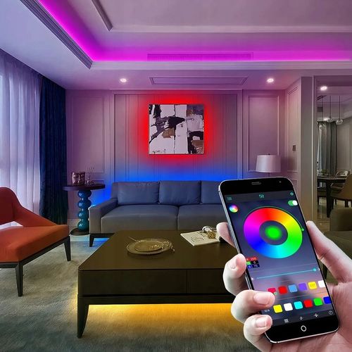TAŚMA LED RGB KOLOROWA 20M BLUETOOTH STEROWANIE MUZYKĄ APLIKACJA PILOT na Arena.pl