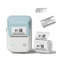 NIIMBOT B1 Drukarka Termiczna NAKLEJKI Bluetooth BIAŁO NIEBIESKA NOWA +Rolk