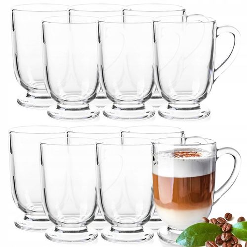 6x SZKLANKI DO KAWY LATTE HERBATY 300ml SZKLANKA KOMPLET Z UCHEM na Arena.pl