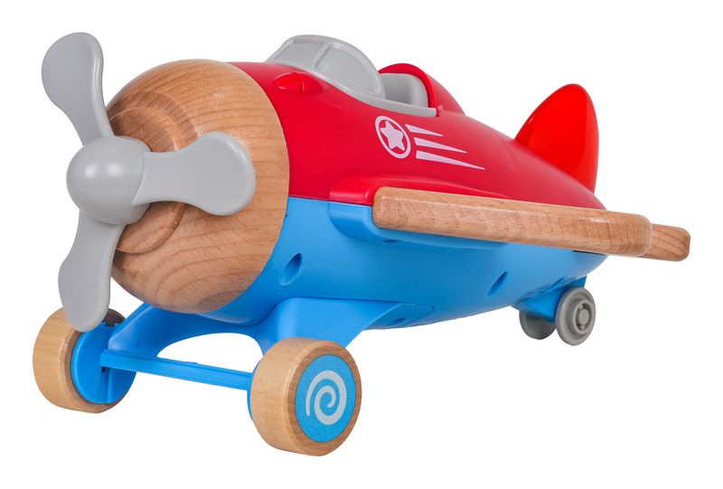Drewniany Samolot Czerwony zdjęcie 3