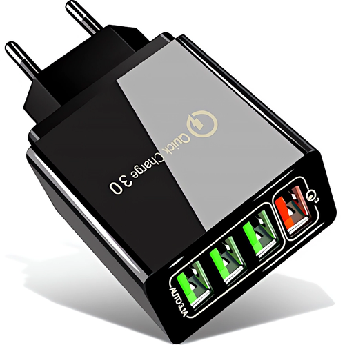 SZYBKA ŁADOWARKA SIECIOWA 4X USB QC 3.0 KABEL 3W1 LIGHTNING MICRO-USB USB C na Arena.pl