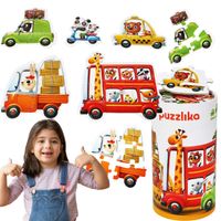 edukacyjne puzzle puzzlika 5w1 auta 20 elementów 13784