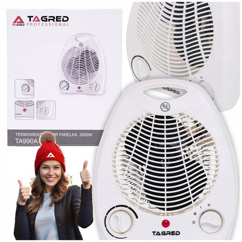 Grzejnik elektryczny Termowentylator Wydajna Farelka z Termostatem 2000W na Arena.pl
