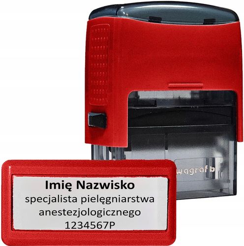 WAGRAF B2 - Pieczątka do 4 wersów - 12 kolorów obudowy do wyboru - IMIENNA na Arena.pl