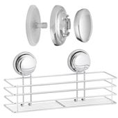 Koszyk łazienkowy na przyssawki półka chrom - Yoka