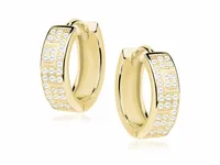 KLASYCZNE POZŁACANE SREBRNE KOLCZYKI KOŁA KÓŁKA KÓŁECZKA BIAŁE CYRKONI