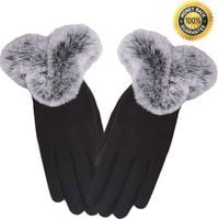 Rękawiczki damskie do ekranów czarne uniwersalne