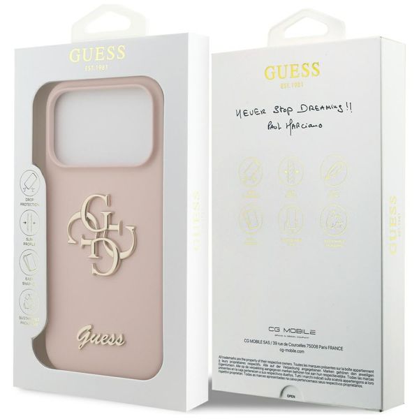 etui guess silicone big 4g script do     iphone 17 pro różowy zdjęcie 8